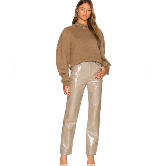 Agolde Recycled Leather 90's Pinch Waist in Quail Patent Size 25 - Picture 1 of 10